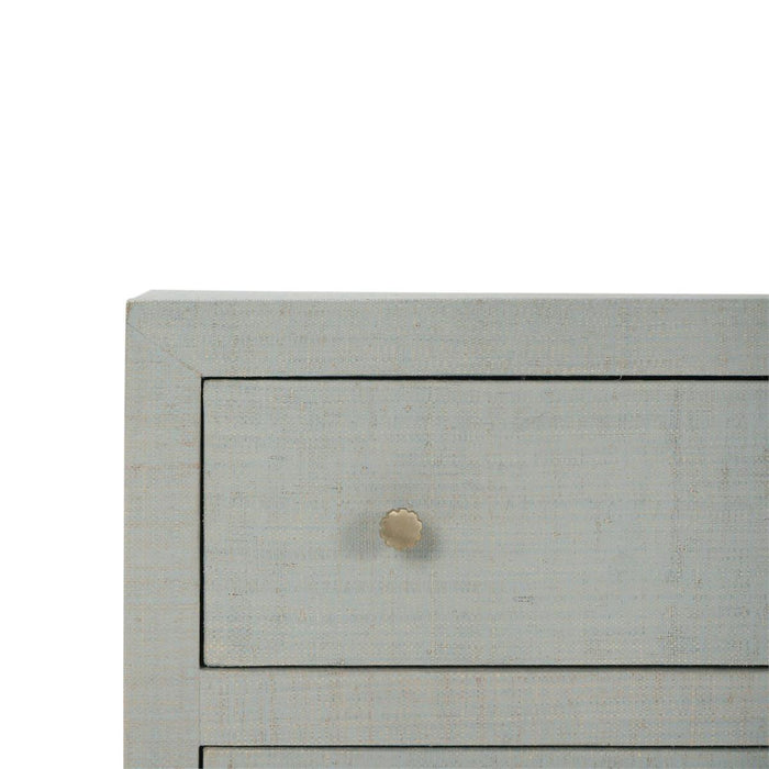 Bramble - Kagu 3 Drawer Dresser Wrapped in Raffia Pale Blue - 28583RFPB-----