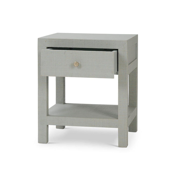 Bramble - Kagu 1 Drawer Nightstand Wrapped in Raffia Pale Blue Wash - 28585RFPB-----