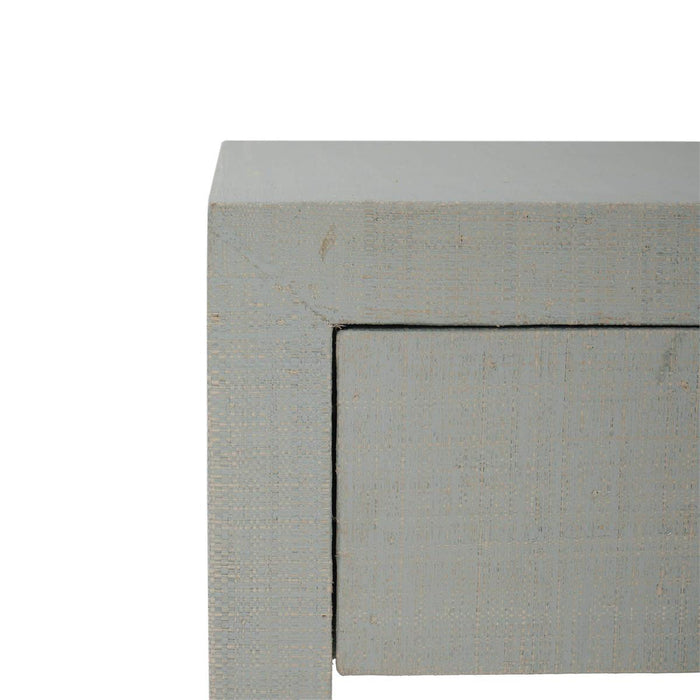 Bramble - Kagu 1 Drawer Nightstand Wrapped in Raffia Pale Blue Wash - 28585RFPB-----