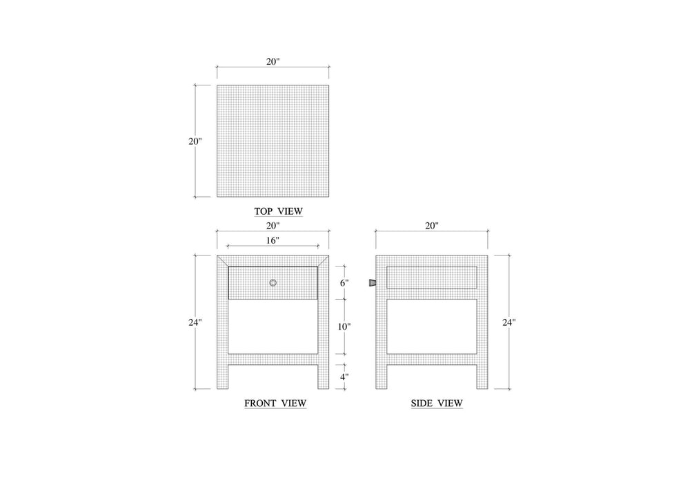 Bramble - Kagu 1 Drawer Nightstand Wrapped in Raffia Pale Blue Wash - 28585RFPB----- - GreatFurnitureDeal