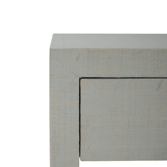 Bramble - Kagu 1 Drawer Nightstand Wrapped in Raffia Pale Blue Wash - 28585RFPB----- - GreatFurnitureDeal