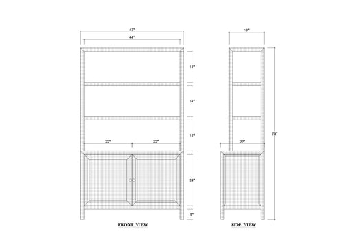 Bramble - Kagu Open Hutch w/ Raffia - BR-28586 - GreatFurnitureDeal