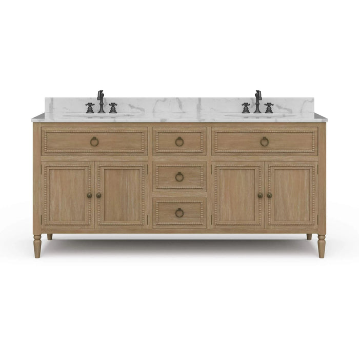 Bramble - Cholet Double Vanity w/ Sink & Marble Top - BR-28593 - GreatFurnitureDeal