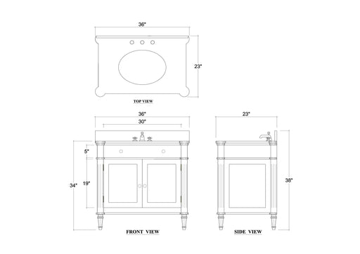 Bramble - Kelly Single Vanity w/ Sink & Marble Top - BR-28594 - GreatFurnitureDeal