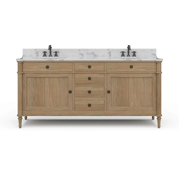 Bramble - Kelly Double Vanity w/ Sink & Marble Top - BR-28595 - GreatFurnitureDeal