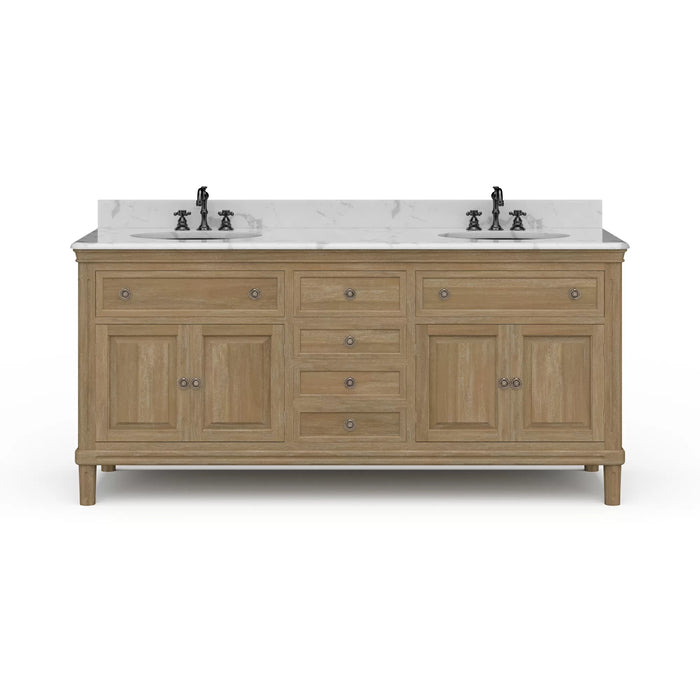 Bramble - Hayward Double Vanity w/ Sink & Marble Top - BR-28597 - GreatFurnitureDeal