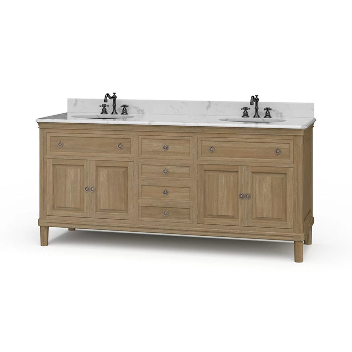 Bramble - Hayward Double Vanity w/ Sink & Marble Top - BR-28597 - GreatFurnitureDeal