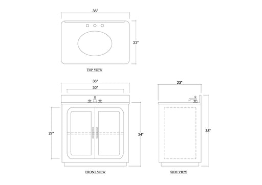 Bramble - Corte Single Vanity w/ Sink & Marble Top - BR-28598 - GreatFurnitureDeal