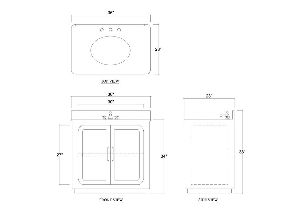 Bramble - Corte Single Vanity w/ Sink & Marble Top - BR-28598 - GreatFurnitureDeal