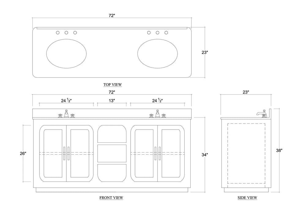 Bramble - Corte Double Vanity w/ Sink & Marble Top - BR-28599 - GreatFurnitureDeal