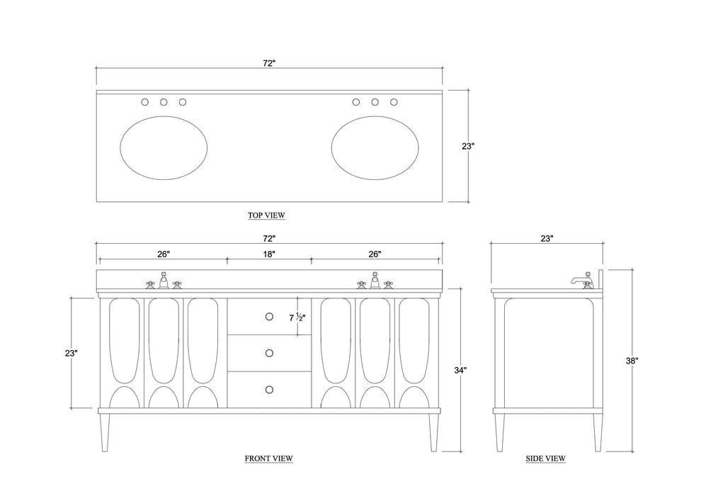 Bramble - Eclipse Double Vanity w/ Sink & Marble Top - BR-28602 - GreatFurnitureDeal