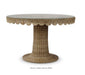 Bramble - Scalloped Round Rattan Dining Table 48'' w/ Tempered Glass - BR-28640 - GreatFurnitureDeal