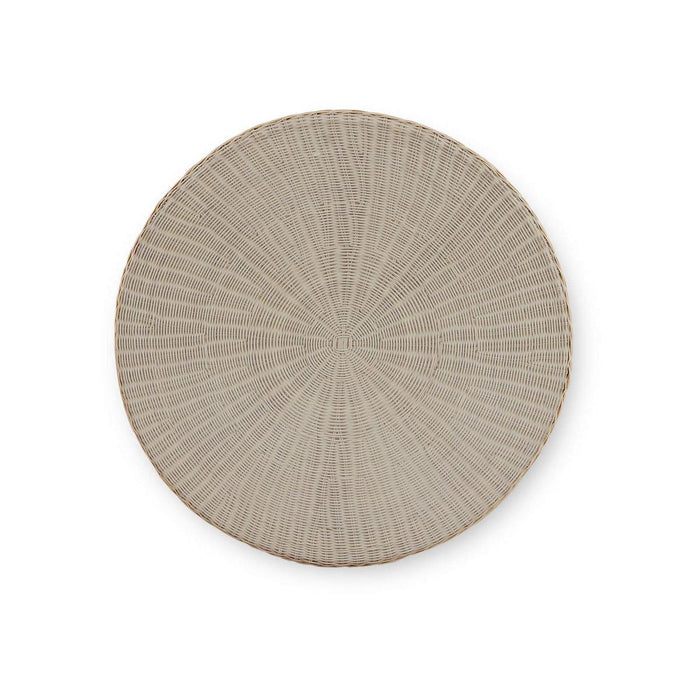 Bramble - Scalloped Round Bistro Table w/ Tempered Glass in Rattan Natural - 28641RNAT----- - GreatFurnitureDeal