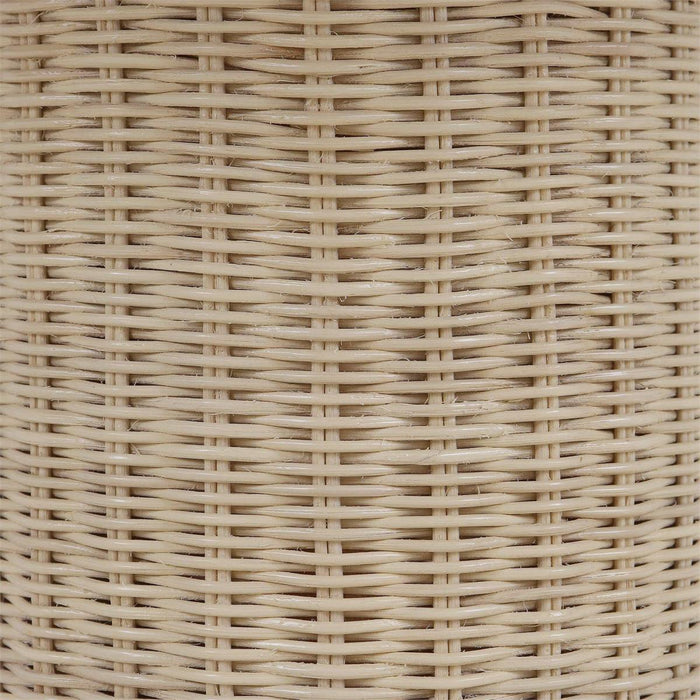 Bramble - Scalloped Round Bistro Table w/ Tempered Glass in Rattan Natural - 28641RNAT----- - GreatFurnitureDeal