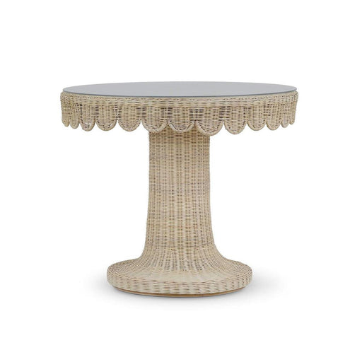 Bramble - Scalloped Round Bistro Table w/ Tempered Glass in Rattan Natural - 28641RNAT----- - GreatFurnitureDeal
