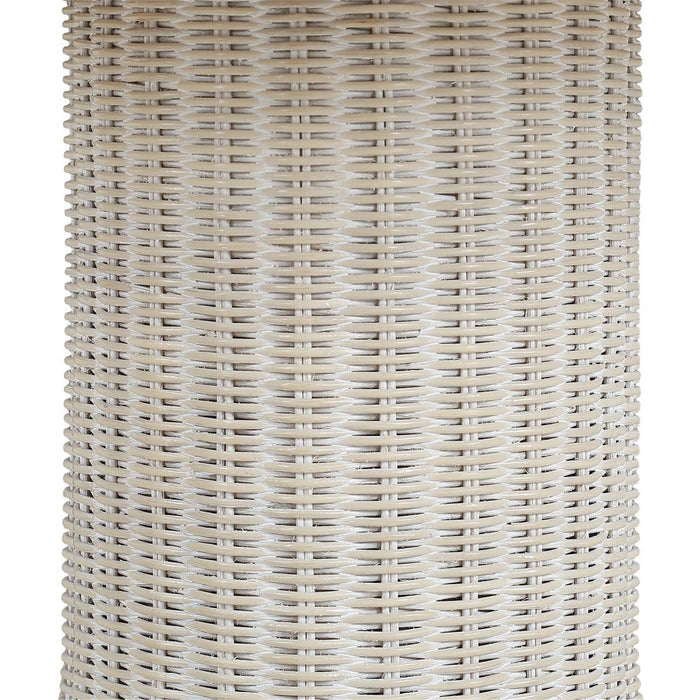 Bramble - Scalloped Round Bistro Table w/ Tempered Glass in Rattan White Wash - 28641RWWS-----