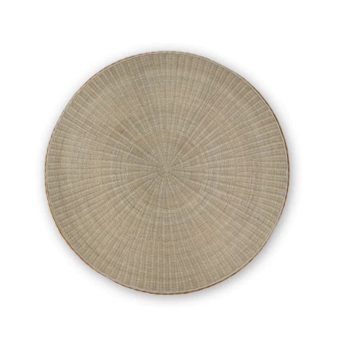 Bramble - Scalloped Round Bistro Table w/ Tempered Glass in Rattan Natural - 28641RNAT----- - GreatFurnitureDeal