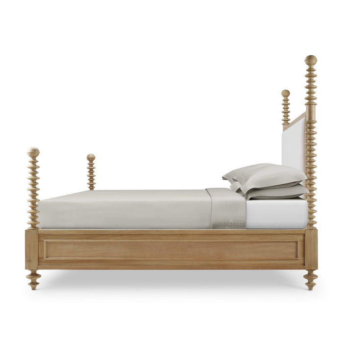 Bramble - Milano Upholstered King Bed In Fruitwood w/ Arctic White Performance Fabric - 28679FRWSF204---- - GreatFurnitureDeal