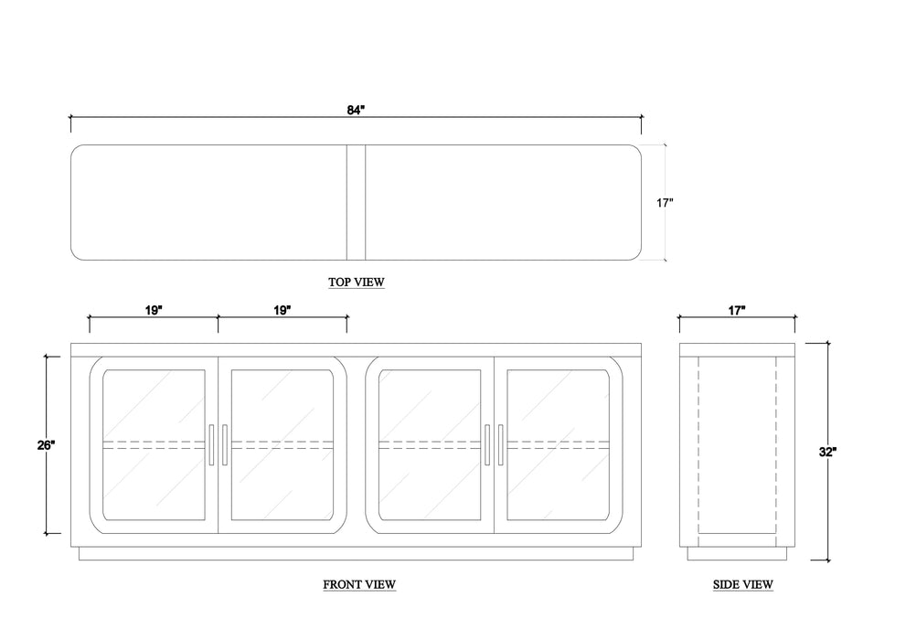 Bramble - Corte 4 Door Narrow Sideboard - BR-28684 - GreatFurnitureDeal
