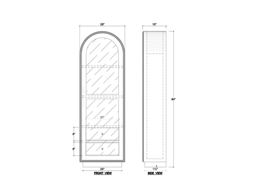 Bramble - Vannes Single Door Display Cabinet in Walnut w/ Putty Interior - 28686WLT-PUT--NDT - GreatFurnitureDeal