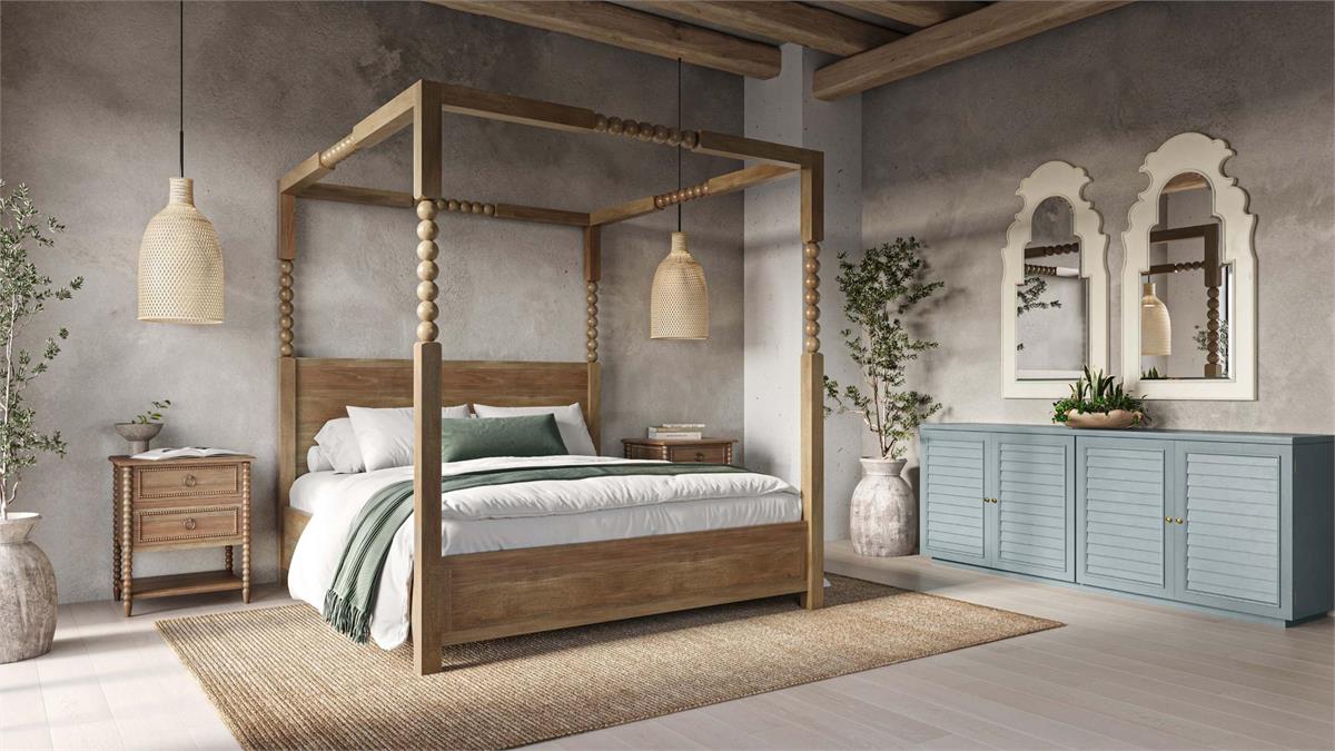 Bramble - Cholet Poster King Bed in Fruitwood - 28703FRW-----