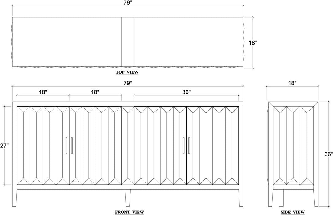 Bramble - Colorado Sideboard in Walnut - 28704WLT-----