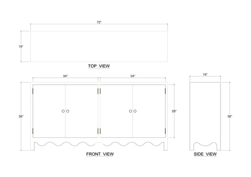 Bramble - Chloe 4 Door Sideboard - BR-28705 - GreatFurnitureDeal