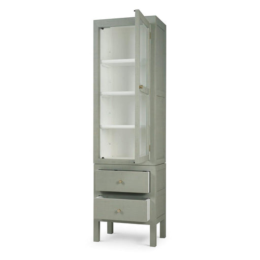 Bramble - Kagu Tall Cabinet Wrapped in Raffia Pale Blue w/ True White Interior - 28719RFPB-TRW--- - GreatFurnitureDeal