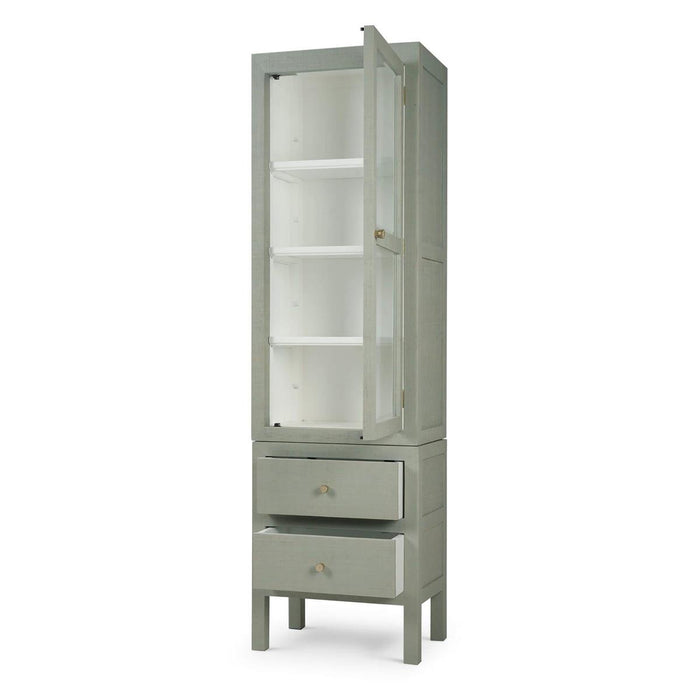 Bramble - Kagu Tall Cabinet Wrapped in Raffia Pale Blue w/ True White Interior - 28719RFPB-TRW---