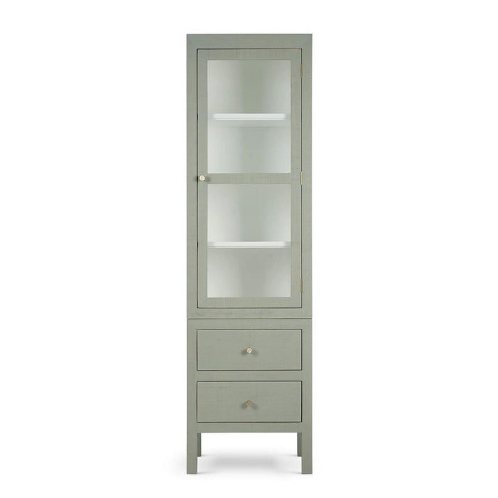Bramble - Kagu Tall Cabinet Wrapped in Raffia Pale Blue w/ True White Interior - 28719RFPB-TRW---