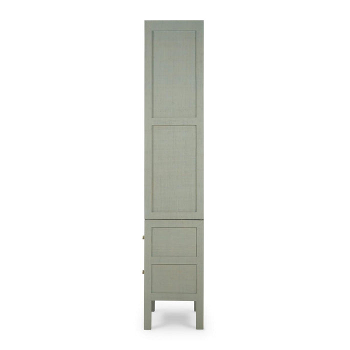 Bramble - Kagu Tall Cabinet Wrapped in Raffia Pale Blue w/ True White Interior - 28719RFPB-TRW---
