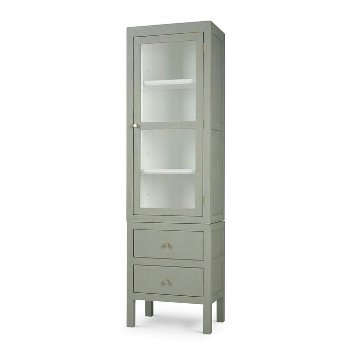 Bramble - Kagu Tall Cabinet Wrapped in Raffia Pale Blue w/ True White Interior - 28719RFPB-TRW---