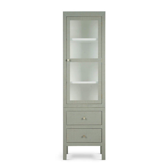 Bramble - Kagu Tall Cabinet Wrapped in Raffia Pale Blue w/ True White Interior - 28719RFPB-TRW--- - GreatFurnitureDeal