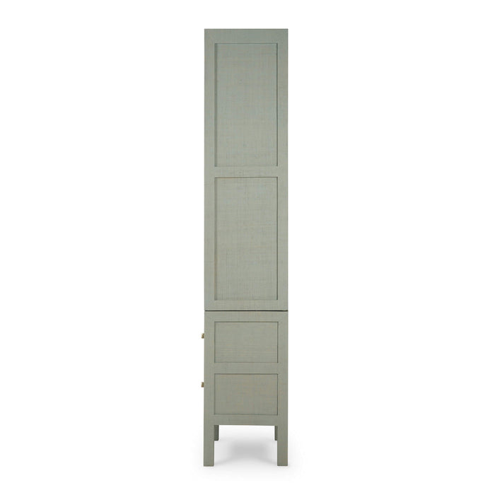 Bramble - Kagu Tall Cabinet Wrapped in Raffia Pale Blue w/ True White Interior - 28719RFPB-TRW--- - GreatFurnitureDeal