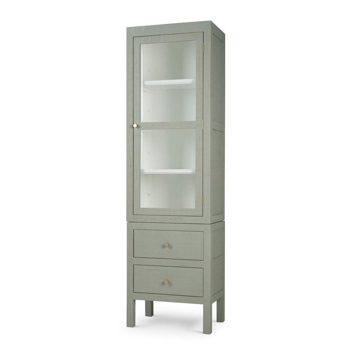 Bramble - Kagu Tall Cabinet Wrapped in Raffia Pale Blue w/ True White Interior - 28719RFPB-TRW--- - GreatFurnitureDeal