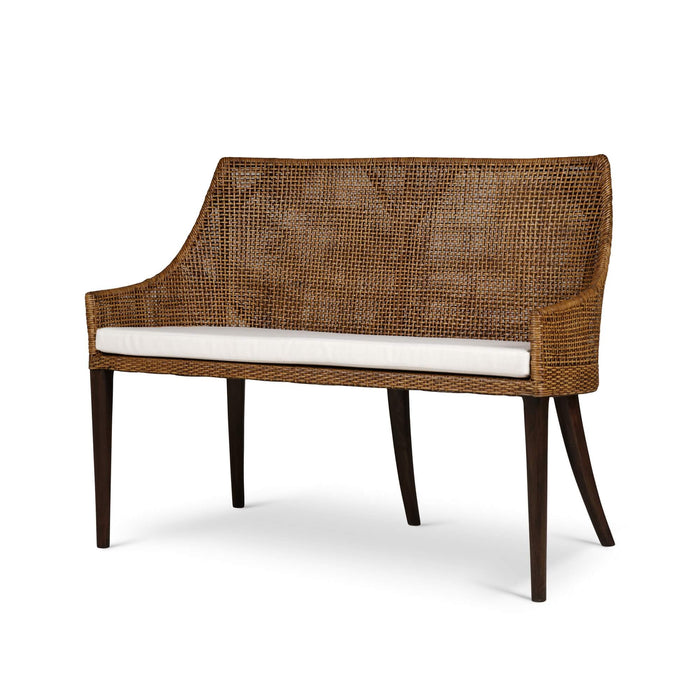 Bramble - Savanah Rattan Loveseat in Light Glazed Rattan w/ Arctic White Performance Fabric Cushion - 28721WLTSF204RGZE--- - GreatFurnitureDeal