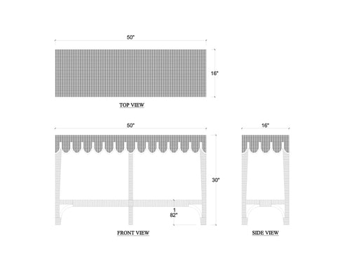 Bramble - Newport Scalloped Rattan Console - BR-28726 - GreatFurnitureDeal