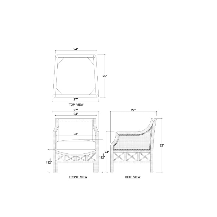 Bramble - Rabana Rattan Chair in Natural Rattan Chair w/ Whisper Word Fabric cushion - 28728RNATSF225---- - GreatFurnitureDeal