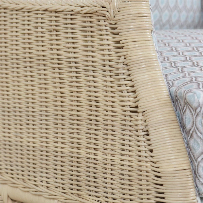 Bramble - Hampton Rattan Wing Chair in Natural Rattan w/ Spivey Rost Fabric - 28730RNATSF224---- - GreatFurnitureDeal
