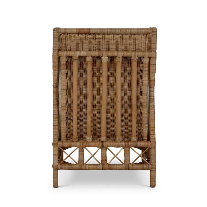 Bramble - Hampton Rattan Wing Chair in Natural Rattan w/ Spivey Rost Fabric - 28730RNATSF224----