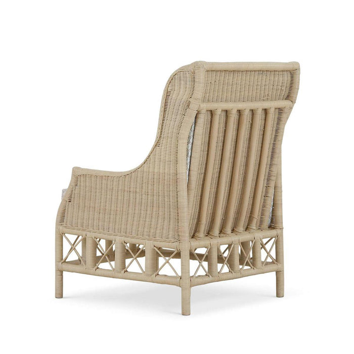 Bramble - Hampton Rattan Wing Chair in Natural Rattan w/ Spivey Rost Fabric - 28730RNATSF224---- - GreatFurnitureDeal