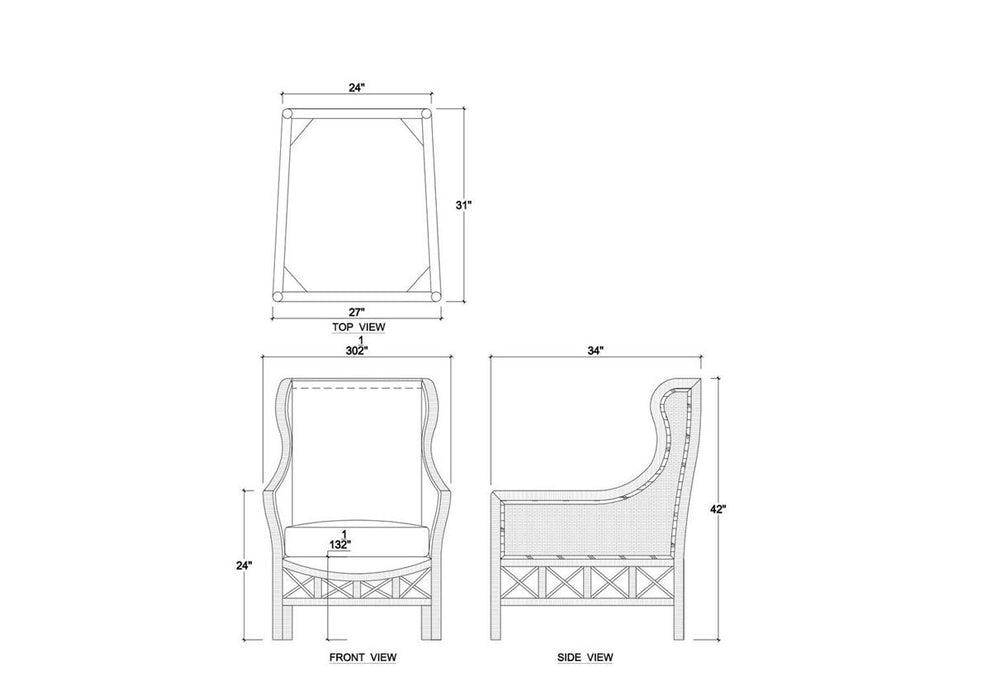 Bramble - Hampton Rattan Natural Wing Chair - BR-28730 - GreatFurnitureDeal