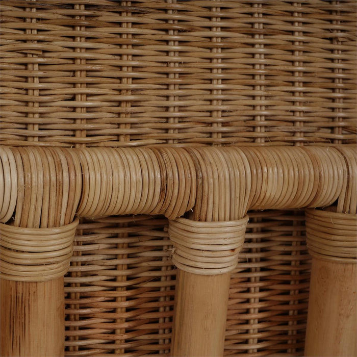 Bramble - Hampton Rattan Wing Chair in Natural Rattan w/ Spivey Rost Fabric - 28730RNATSF224----