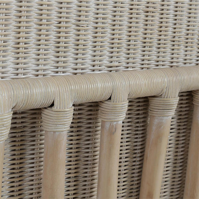 Bramble - Hampton Rattan Wing Chair in White Wash Rattan w/ Oatmeal Boucle Chenille Performance Fabric Cushion - 28730RWWSSF265----