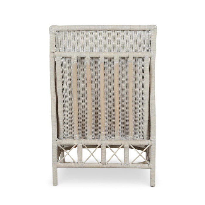 Bramble - Hampton Rattan Wing Chair in White Wash Rattan w/ Oatmeal Boucle Chenille Performance Fabric Cushion - 28730RWWSSF265----