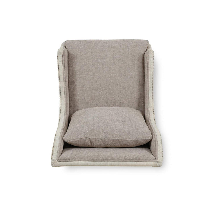 Bramble - Hampton Rattan Wing Chair in White Wash Rattan w/ Oatmeal Boucle Chenille Performance Fabric Cushion - 28730RWWSSF265----