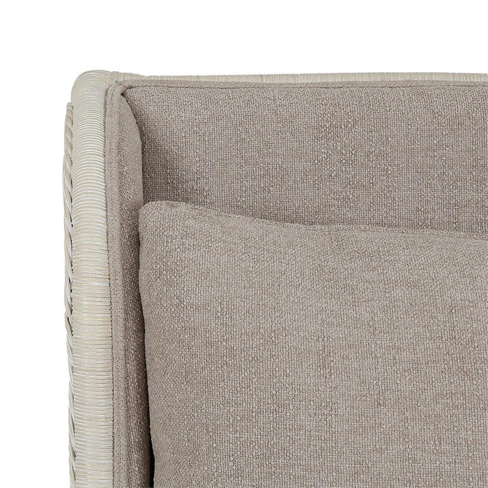 Bramble - Hampton Rattan Wing Chair in White Wash Rattan w/ Oatmeal Boucle Chenille Performance Fabric Cushion - 28730RWWSSF265----