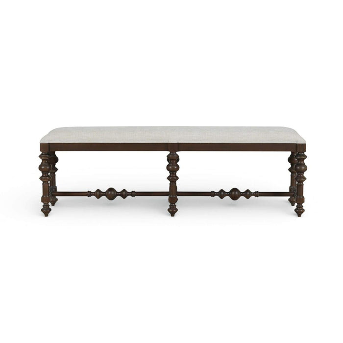 Bramble - Savannah Large Bench in Walnut Finish w/ Thames Natural Performance Fabric - 28748WLTSF247----