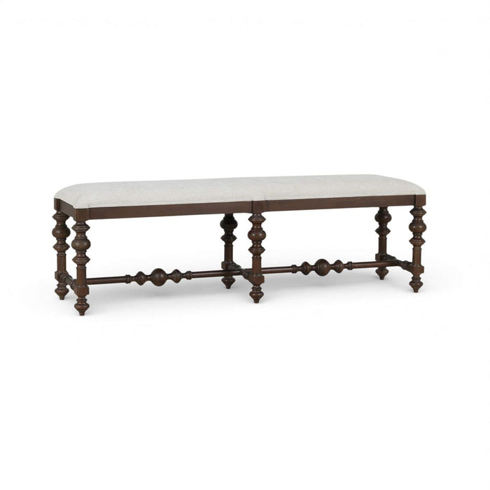 Bramble - Savannah Large Bench in Walnut Finish w/ Thames Natural Performance Fabric - 28748WLTSF247----