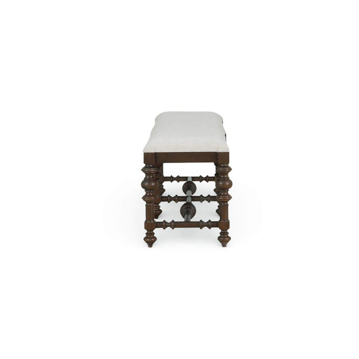 Bramble - Savannah Large Bench in Walnut Finish w/ Thames Natural Performance Fabric - 28748WLTSF247----